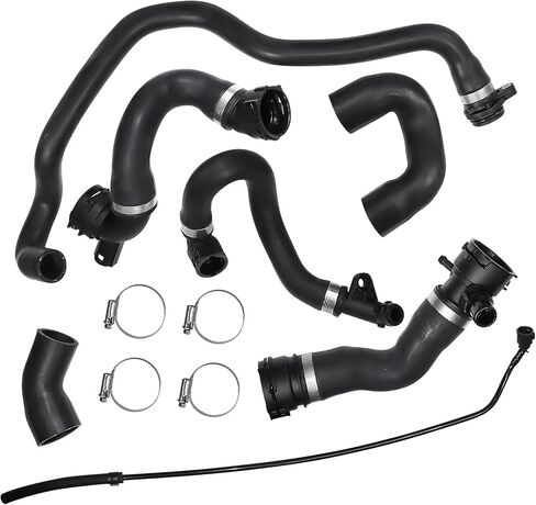 1712761851 7 قطعة مجموعة أنابيب خرطوم المياه المبرد المبرد ث/المشابك تناسب 2006-2013 BMW 135i/325i/335i/335xi لـ E90 128i 328i N51 استبدال 11537516414 17127618510 17127531581 in Saudi Arabia