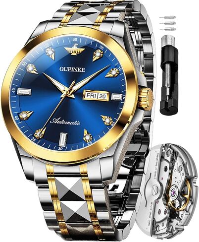 OLEVS GELATU Mens Watch Automatic Tourbillon Wristwatch Skeleton Mechanical Self Winding 50M Waterproof Sapphire Crystal Square Male Watches Yellow/White/Black/Green in Saudi Arabia