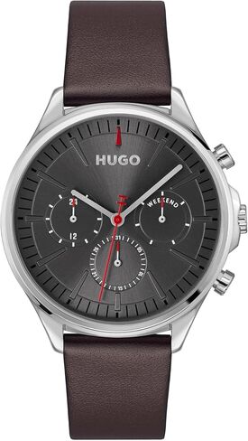 ساعة HUGO #Smash المتعددة للرجال - هيكل من الفولاذ المقاوم للصدأ، حركة متعددة الوظائف، تصميم أنيق وممتع، دقة الكوارتز، جريئة للاستخدام اليومي - هدية له in Saudi Arabia