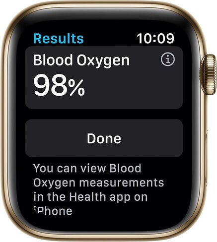 Apple Watch Series 6 (GPS + Cellular، 44 ملم) - هيكل ذهبي من الفولاذ المقاوم للصدأ مع حزام رياضي أخضر قبرصي (متجدد) in Saudi Arabia