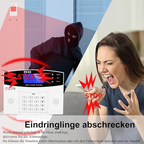نظام إنذار منزلي لاسلكي مدمج بهوائي تخويف اللصوص بعيدًا لأمن منزل GSM DIY in Kuwait