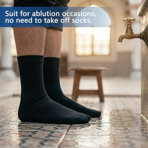 Unittype 2 Pairs Waterproof Wudhu Socks for Men Women Durable Breathable Reusable Socks for Wudu, Ablution, Umrah, Hajj in Saudi Arabia