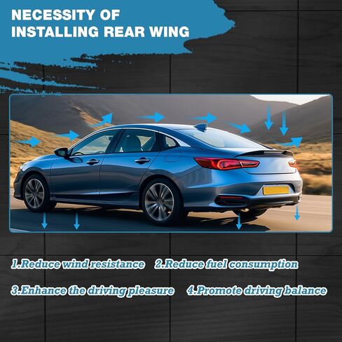 Rear Roof Spoiler fit for Toyota Corolla Sedan Base/Hybrid/SE Nightshade/XLE 2020 2021 2022, for Toyota Corolla Sedan Hybrid LE/L/LE/SE/XSE 2020-2023 Gloss Black Roof Spoiler in Kuwait