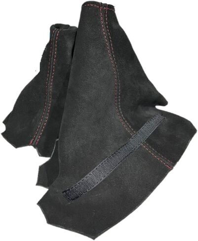 Replacement Genuine Suede Shift & Handbrake Boot Cover Compatible with Corvette C5 1997 1998 1999 2000 2001 2002 2003 2004 (Made in USA) (Red Stitching) in Saudi Arabia