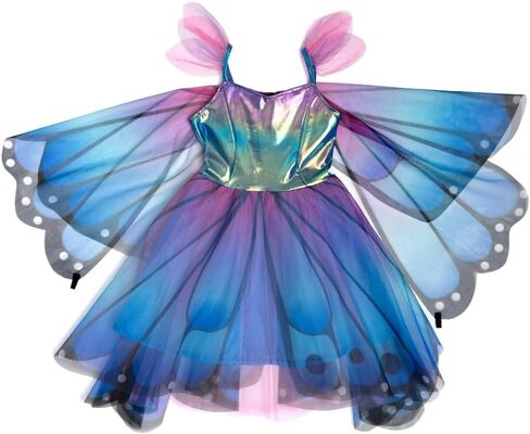 Great Pretenders Butterfly Twirl Dress & Wings Blue/Purple - Size 3-4 Imaginative Play for Ages 3 to 4 in Kuwait