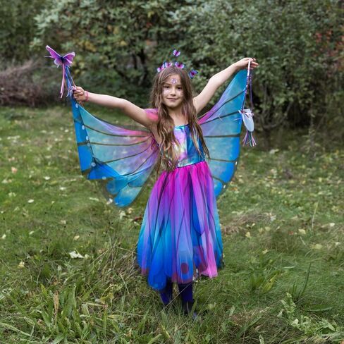 Great Pretenders Butterfly Twirl Dress & Wings Blue/Purple - Size 3-4 Imaginative Play for Ages 3 to 4 in Kuwait