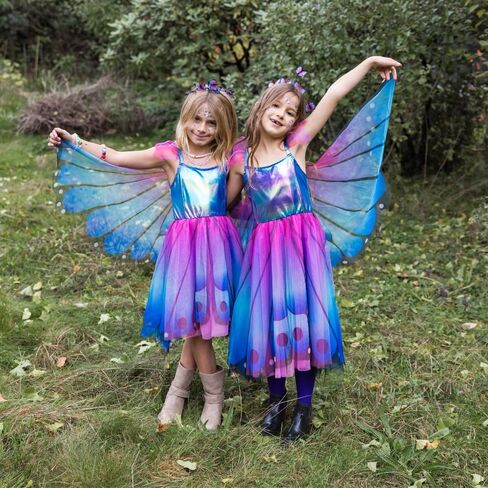 Great Pretenders Butterfly Twirl Dress & Wings Blue/Purple - Size 3-4 Imaginative Play for Ages 3 to 4 in Kuwait