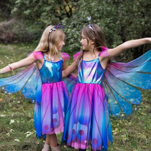 Great Pretenders Butterfly Twirl Dress & Wings Blue/Purple - Size 3-4 Imaginative Play for Ages 3 to 4 in Kuwait