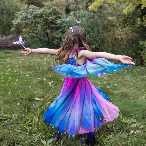Great Pretenders Butterfly Twirl Dress & Wings Blue/Purple - Size 3-4 Imaginative Play for Ages 3 to 4 in Kuwait