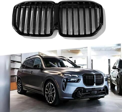 شواية أمامية تناسب 2023 2024 BMW X7 G07 LCI استبدال الشواية الأمامية لشبكة المصد الأمامي لشبكة الكلى الأمامية لملحقات BMW شريحة واحدة سوداء لامعة in Kuwait