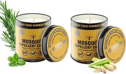 Mosquito Repellent Candle – Plant-Based Essential Oils with Citronella, Lemongrass & Rosemary – Outdoor Use in Saudi Arabia