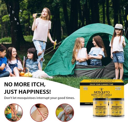 Mosquito Repellent Candle – Plant-Based Essential Oils with Citronella, Lemongrass & Rosemary – Outdoor Use in Saudi Arabia
