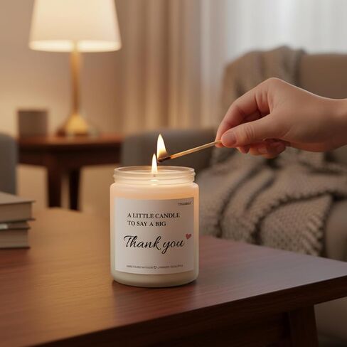 شمعة هدية شكرًا للنساء - هدايا تقدير معطرة باللافندر للمعلمين وزملاء العمل والرئيس - شمعة شمع الصويا الطبيعي مع صندوق هدايا (عيد الميلاد/المضيفة/تقدير المعلم) in Saudi Arabia