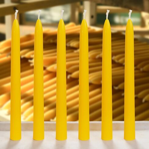 مجموعة شموع مستدقة من شمع العسل الطبيعي مقاس 9 بوصة من DEYBBY مكونة من 6 شموع من شمع العسل بدون دخان وبدون قطرات، حرق طويل الأمد، غير سامة in Kuwait