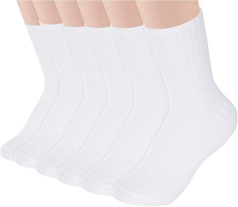 6 أزواج من الجوارب النسائية من Fengek - جوارب عالية للساق والكاحل للتمرين في صالة الألعاب الرياضية، ناعمة طويلة كاجوال للاستخدام اليومي in Kuwait