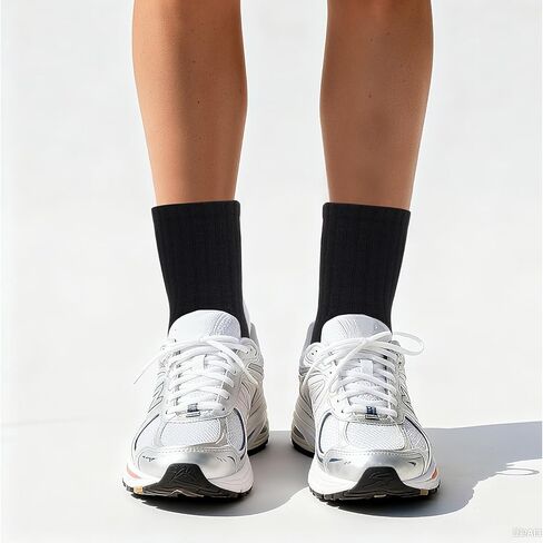 Fengek 6 Pairs Women's Crew Socks - Calf High Tube & Ankle High Workout Gym Socks, Soft Tall Casual for Daily Use in Saudi Arabia