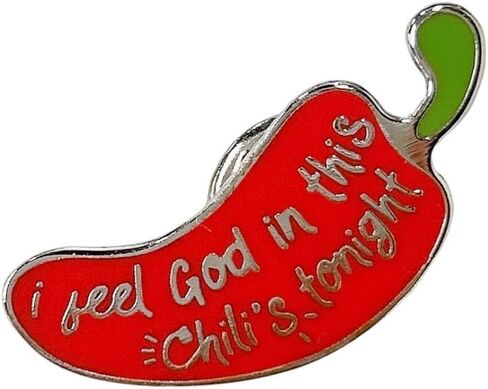 Red Chili Pepper Enamel Brooch for Women Men Funny I Feel God in This Chili's Tonight Words Pam Office TV Show Badge Brooches Pins Novelty Vegetable Food Lapel Pin Backpacks Clothes Bags Jackets Hat in Saudi Arabia