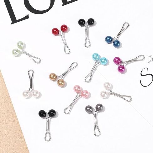 12pcs Multicolor Headscarf Pearl Pins Clips- U Shape Lady Muslim Scarf Shawl Clips-Scarf Shawl Clips Scarf Brooches Pin Jewelry Accessories-Women's Brooches and Pins(4Black&4White&4Gold) in Kuwait