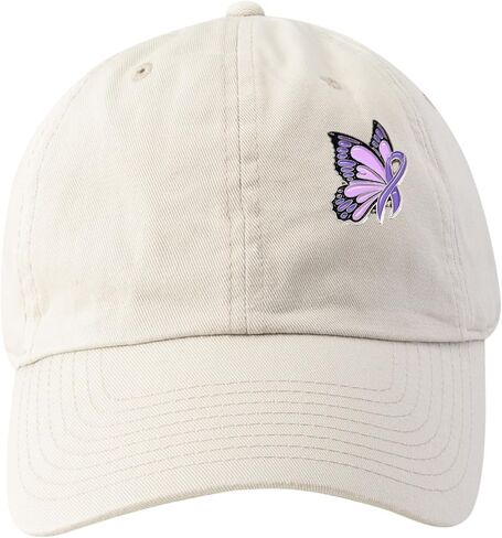 Purple Ribbon Domestic Violence Awareness Enamel Lapel Pin, Baseball Cap, Denim Jacket with Butterfly Brooch in Saudi Arabia