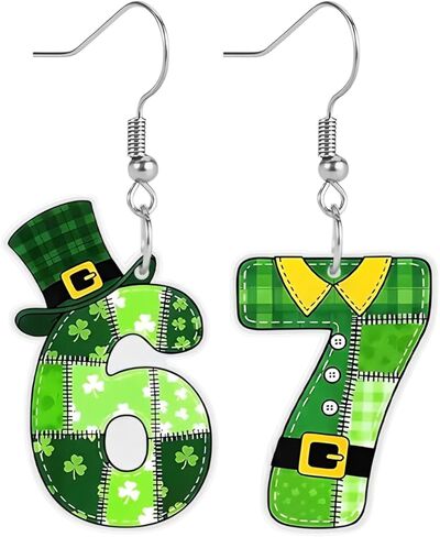 67 Earrings for Women,ST Patricks Day Accessories,2026 ST Patricks Earrings for Her,Easter Basket Essentials in Kuwait