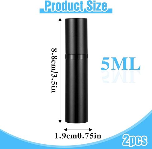 2 Pcs Mini Refillable Perfume Atomizer, Portable Travel Perfume Refillable Bottle Leakproof Empty Cologne Dispenser 5ml Perfume Spray Bottle Refill Pump Case for Traveling and Outgoing in Kuwait