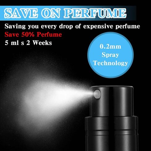 2 Pcs Mini Refillable Perfume Atomizer, Portable Travel Perfume Refillable Bottle Leakproof Empty Cologne Dispenser 5ml Perfume Spray Bottle Refill Pump Case for Traveling and Outgoing in Kuwait