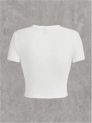 WDIRARA Women's Graphic T Shirts Crewneck Short Sleeve Tee Y2k Crop Tops in Saudi Arabia