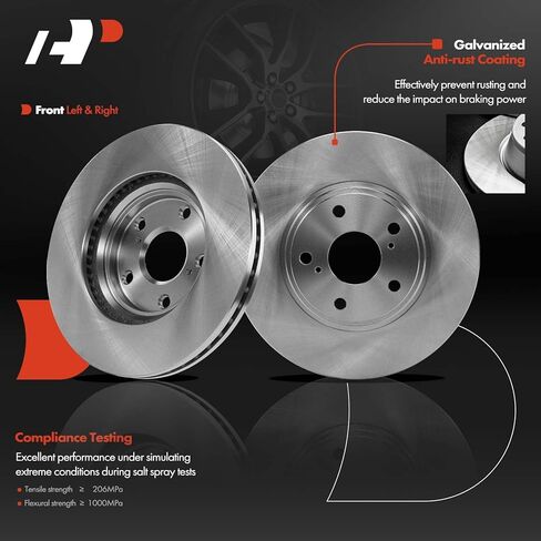 A-Premium Front Vented & Rear Solid Brake Rotors + Ceramic Pads Kit Compatible with Select Lexus Model - ES300 2003, ES330 2004-2006, 12-PC Set in Saudi Arabia