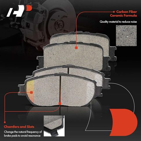 A-Premium Front Vented & Rear Solid Brake Rotors + Ceramic Pads Kit Compatible with Select Lexus Model - ES300 2003, ES330 2004-2006, 12-PC Set in Saudi Arabia