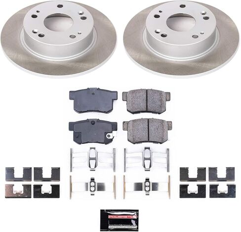 طقم فرامل خلفية PowerStop لسيارة Acura TSX 2004-08 | هوندا أكورد 2003-07 - تيل الفرامل السيراميك + استبدال الدوارات شبه المطلية، SC2391 in Saudi Arabia