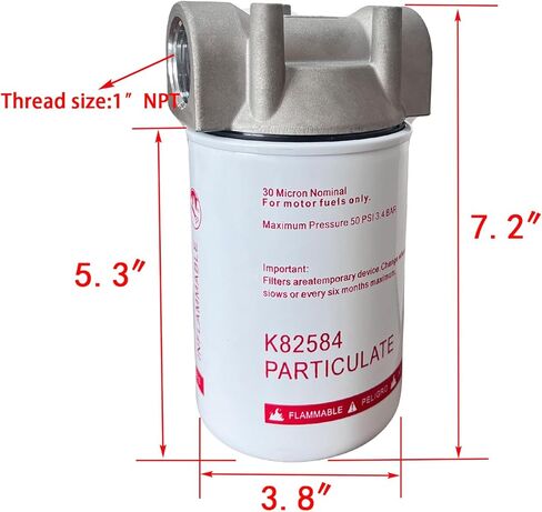 iFJF R18189-30 Spin-on Fuel Filter 1" NPT 30 Micron Replacement for Mobile & Stationary Fuel Tank Pump for 25 GPM Gasoline Diesel Kerosene 2 Packs in Saudi Arabia