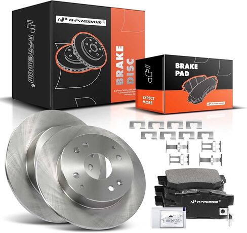 A-Premium 10.22 inch (259.6mm) Front Vented Disc Brake Rotors + Ceramic Pads kit Compatible with Select Honda and Acura Models - Accord 1990-1997, CL 1997, 2.2L, 6-PC Set in Saudi Arabia