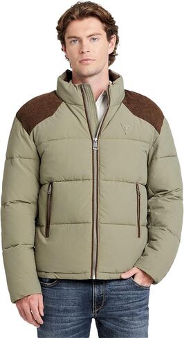 GUESS Men's New Larry Blocking Heavy Puffa Jacket in Saudi Arabia