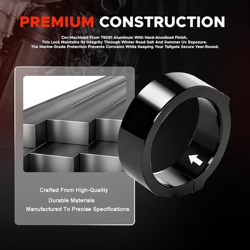 CNC Aluminum Tailgate Anti-Theft Lock Compatible with 2016-2023 Toyota Tacoma, Security Truck Bed Tail Gate Lock Replacement in Kuwait