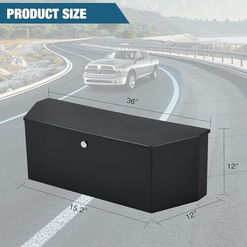 Steel Trailer Tongue Box, 36 in x12 in x12 in Heavy Duty Storage With Lock and Keys, Utility Truck Tool Box Storage Organizer, Tool Chest for Pickup Truck Bed, RV in Kuwait