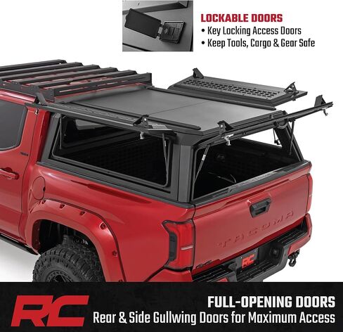 Rough Country Truck Bed Cap Topper for Toyota Tacoma (2024-2026) 5' Bed - Modular Design, Locking Gullwing Access Doors, Molle Panels, LED Interior Lighting in Saudi Arabia