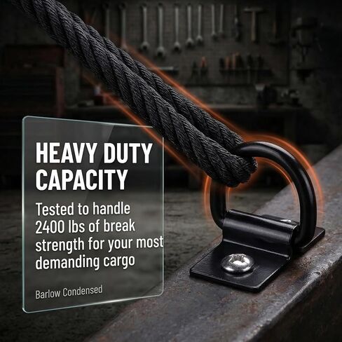 1/4" Heavy Duty Steel Hooks,Steel D-Ring Tie Down Anchors for Cargo Net, Truck Bed, Garage, Pickup, SUV, Workshops, Cargo Storage Mount on Hooks, D Ring with Screws (5 Pack) in Kuwait