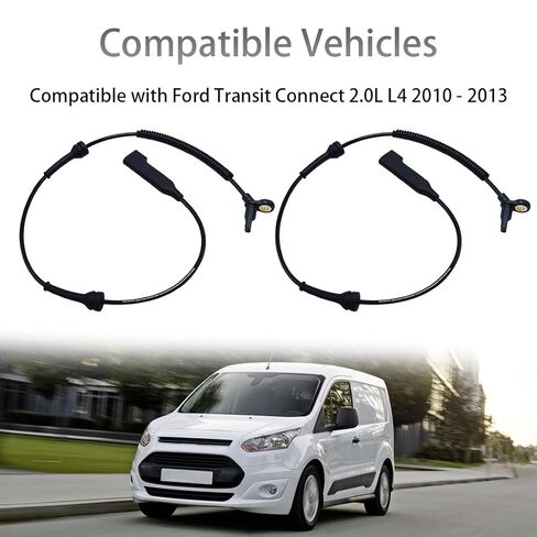 2PCS Front Left Right ABS Wheel Speed Sensor Compatible with Ford Transit Connect 2.0L L4 2010-2013 Front Driver or Passenger Side ABS Sensor Replacement for 2T1Z2C204B, ALS1866 in Kuwait