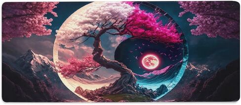 Dragon Breathing Fire Fiery Ground Mouse Pad, 11.8 * 27.6 Inch Smooth Non-Slip Gaming Mousepad with Artistic Night Sky Design, Durable Desk Mat for Home Office and Gifts in Saudi Arabia