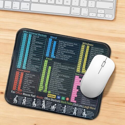 لوحة مكتب مفاتيح اختصار Excel، لوحة ماوس مع Excel Word PowerPoint Windows اختصارات مكتب كمبيوتر مكتبي حصيرة غير قابلة للانزلاق قاعدة مقاومة للماء لوحة مفاتيح ألعاب لوحة مفاتيح مع ورقة غش للعمل HOM in Kuwait