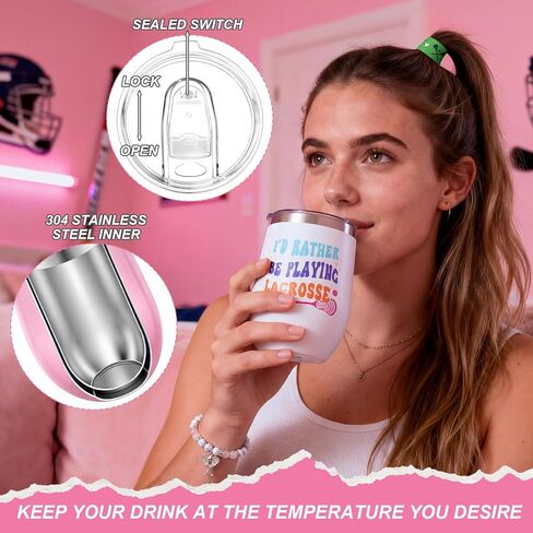 Sieral 7 Pcs Lacrosse Gift Set for Teen Girls Women Includes Crew Socks Elastics Hair Ties 12 oz Tumbler Bracelet Gift Box for Lacrosse Moms Player Lovers Birthday Presents Friend Sister BFF Bestie in Saudi Arabia