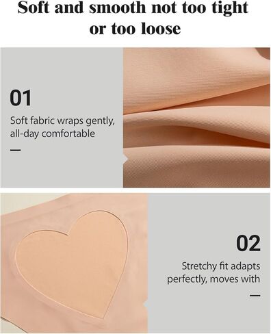 5-Pack Breathable Ice-Silk Seamless Heart-Back Women' s Underwear Set, Soft Briefs Panties No Show Underwear in Saudi Arabia