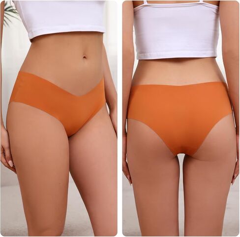 Seamless Underwear Women No Show Panties Soft Stretch Invisible Hipster Bikini Briefs V Cut Breathable Multicolor in Saudi Arabia