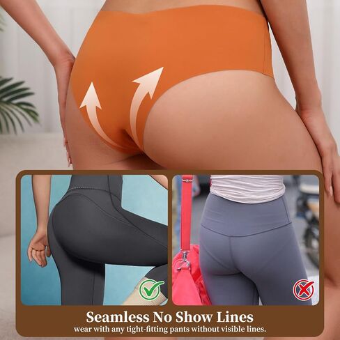 Seamless Underwear Women No Show Panties Soft Stretch Invisible Hipster Bikini Briefs V Cut Breathable Multicolor in Saudi Arabia