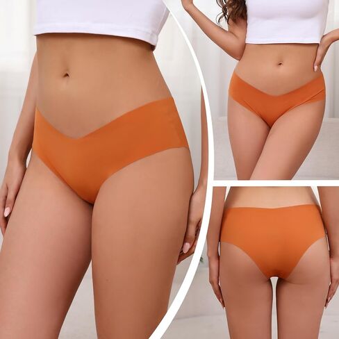 Seamless Underwear Women No Show Panties Soft Stretch Invisible Hipster Bikini Briefs V Cut Breathable Multicolor in Saudi Arabia