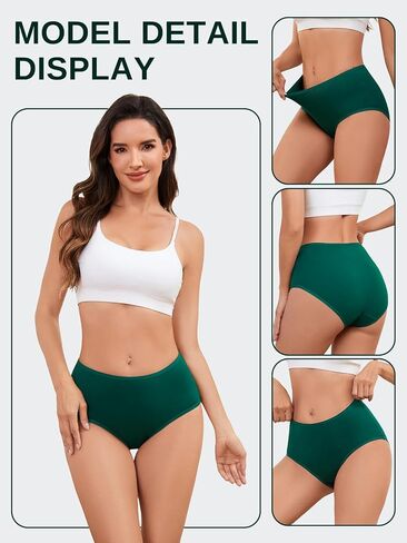 Women's Underwear High Waisted Briefs Stretch Full Coverage Ladies Panties Soft Breathable Underpants 5 Pack in Kuwait