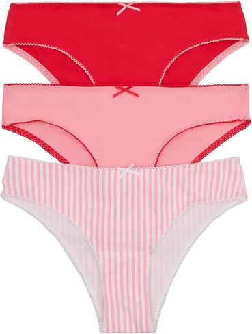 Bonds Women's Picot Trim Icons Skimpy Underwear in Stretchy Cotton Blend for Women, 3-pack in Kuwait