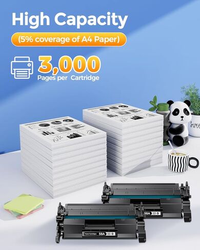 58A CF258A Toner Cartridge Black Compatible for HP 58A CF258A High Yield Toner Cartridge for HP LaserJet Pro M404n M404dn MFP M428fdw M428fdn M428dw Printer 2 Pack with Chip in Kuwait