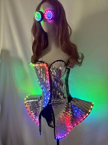 ملابس نسائية مثيرة ببرشام قطعة واحدة من Earthradius أزياء ملهى ليلي لأزياء DJ مع نظارات LED in Saudi Arabia
