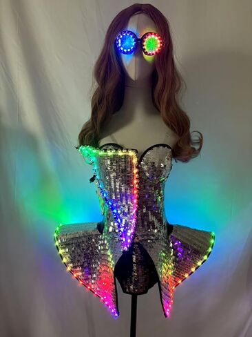 ملابس نسائية مثيرة ببرشام قطعة واحدة من Earthradius أزياء ملهى ليلي لأزياء DJ مع نظارات LED in Saudi Arabia